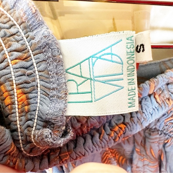 Travida Tra Vida Womens Blue Patterned Wide Leg Pull On Resortwear Pants Palazzo - Picture 2 of 7